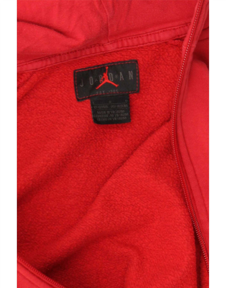 Jordan Boys Zip Hoodie Sweater 12-13 Years Large Red