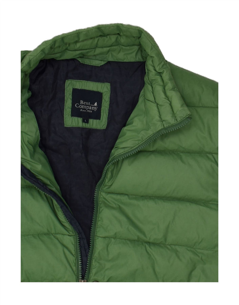 BEST COMPANY Mens Padded Jacket UK 40 Large Green Nylon | Vintage Best Company | Thrift | Second-Hand Best Company | Used Clothing | Messina Hembry 