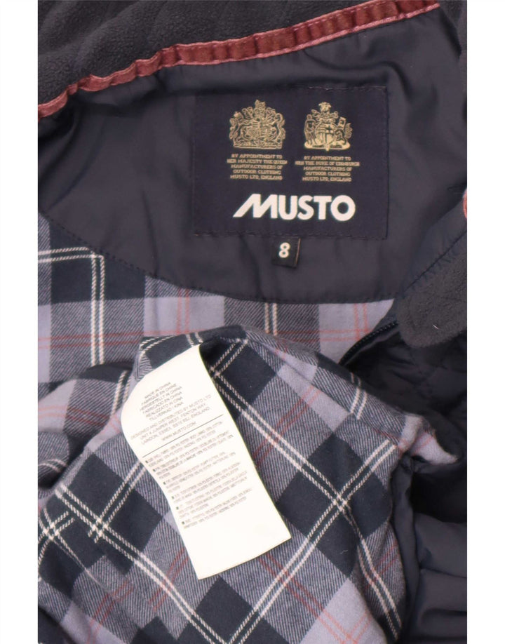 Musto Womens Quilted Jacket UK 8 Small Navy Blue Polyester