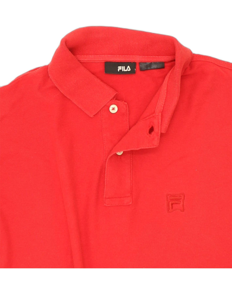 FILA Mens Polo Shirt Medium Red Cotton | Vintage Fila | Thrift | Second-Hand Fila | Used Clothing | Messina Hembry 