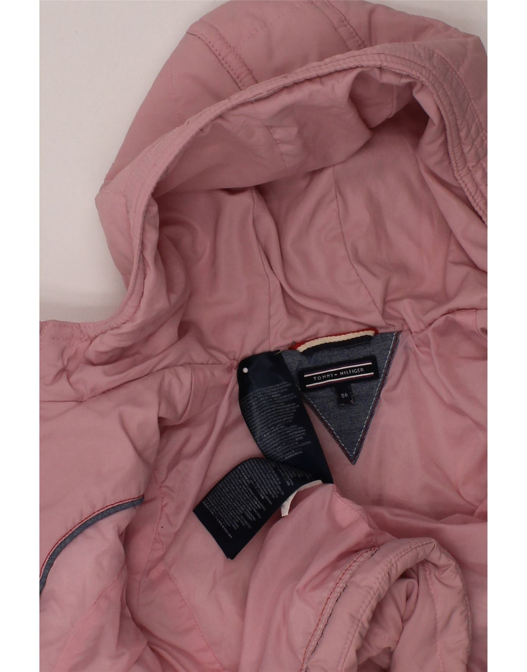 TOMMY HILFIGER Baby Girls Hooded Padded Jacket 12-18 Months Pink Polyester