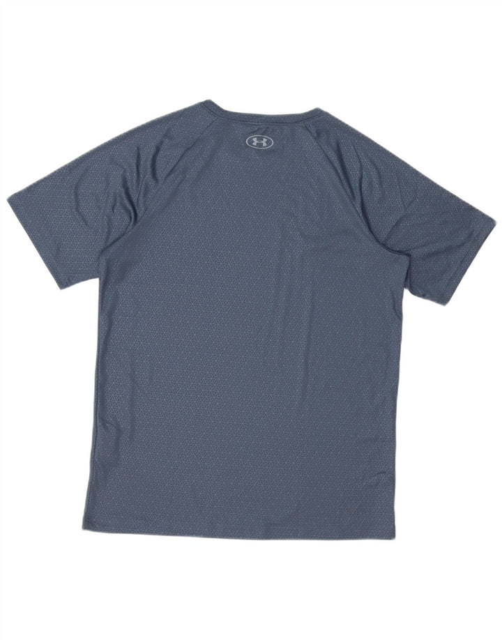 Under Armour Boys T-Shirt Top 13-14 Years XL Grey Geometric Polyester