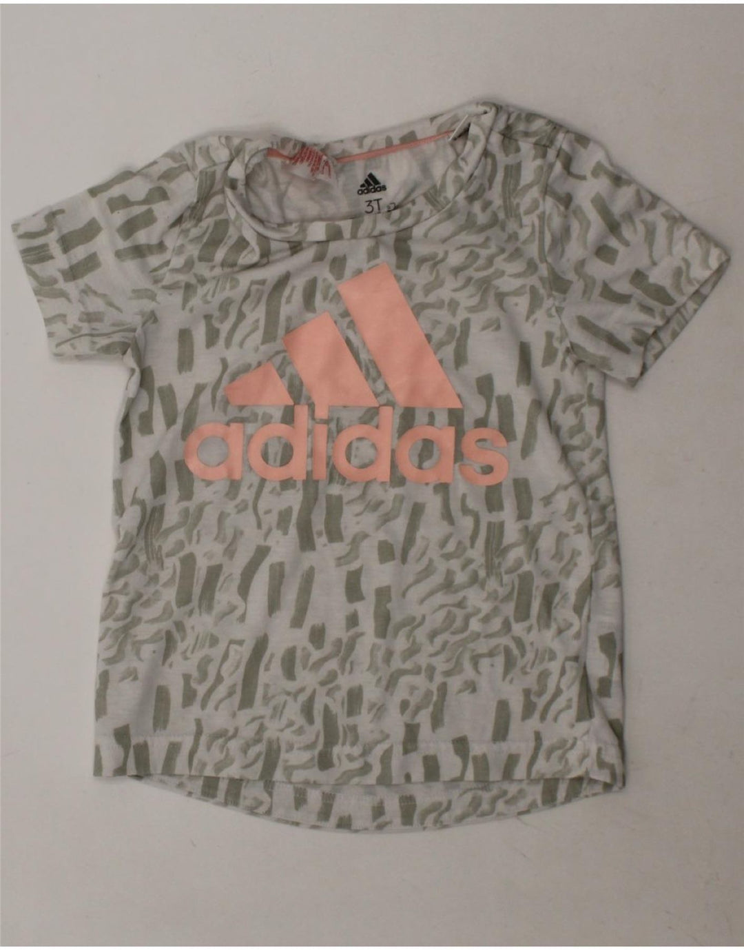 ADIDAS Girls Climalite Graphic T-Shirt Top 2-3 Years Grey Polyester Vintage Adidas and Second-Hand Adidas from Messina Hembry 