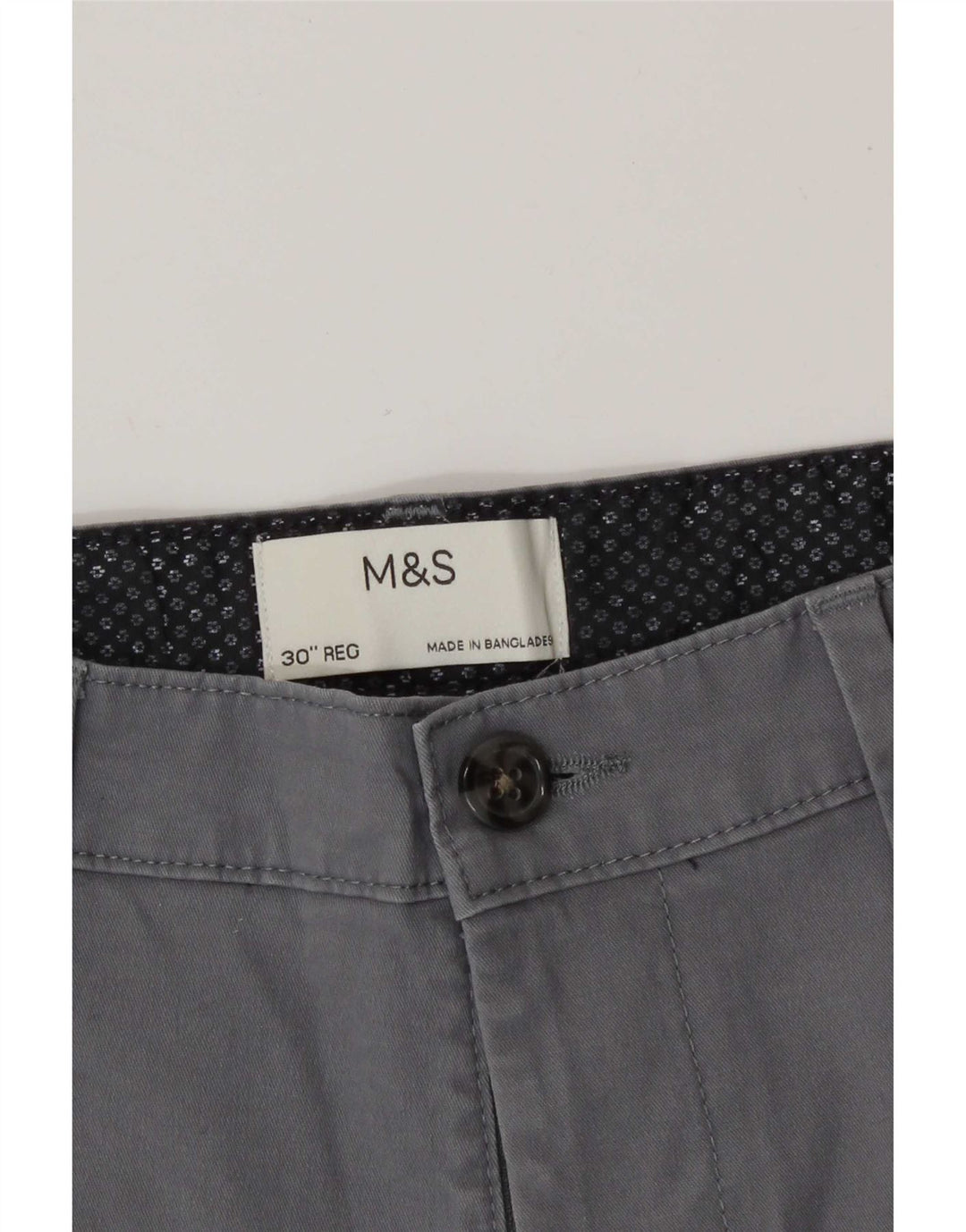 Marks & Spencer Mens Chino Shorts Medium W30 Grey Cotton