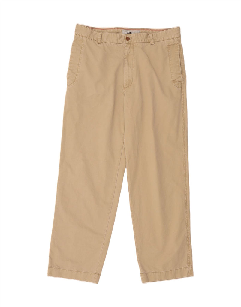 IZOD Mens Straight Chino Trousers W36 L34 Beige Cotton Vintage Izod and Second-Hand Izod from Messina Hembry 