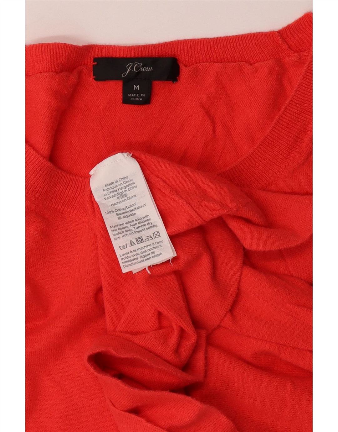 J. CREW Womens Crew Neck Jumper Sweater UK 12 Medium Red Cotton Vintage J. Crew and Second-Hand J. Crew from Messina Hembry 