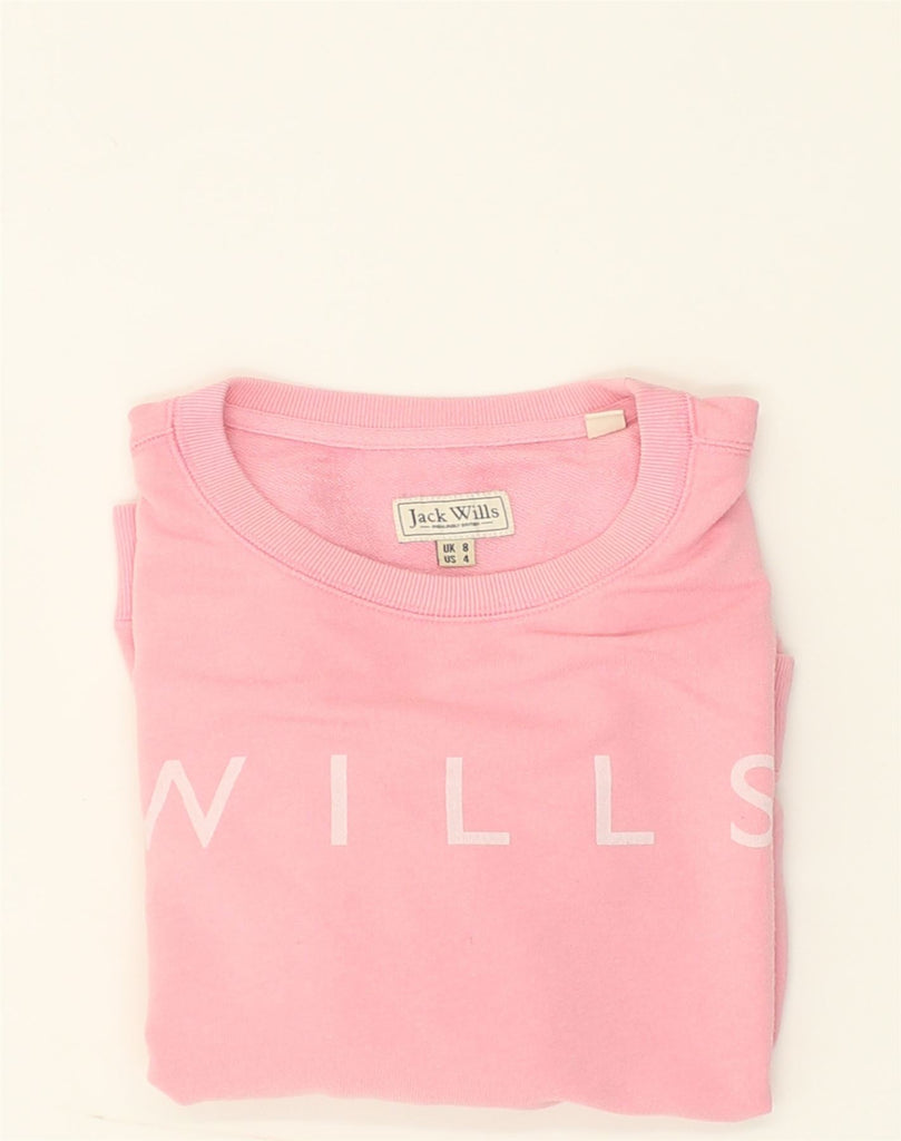 JACK WILLS Womens Sweatshirt Jumper UK 8 Small Pink Cotton | Vintage Jack Wills | Thrift | Second-Hand Jack Wills | Used Clothing | Messina Hembry 