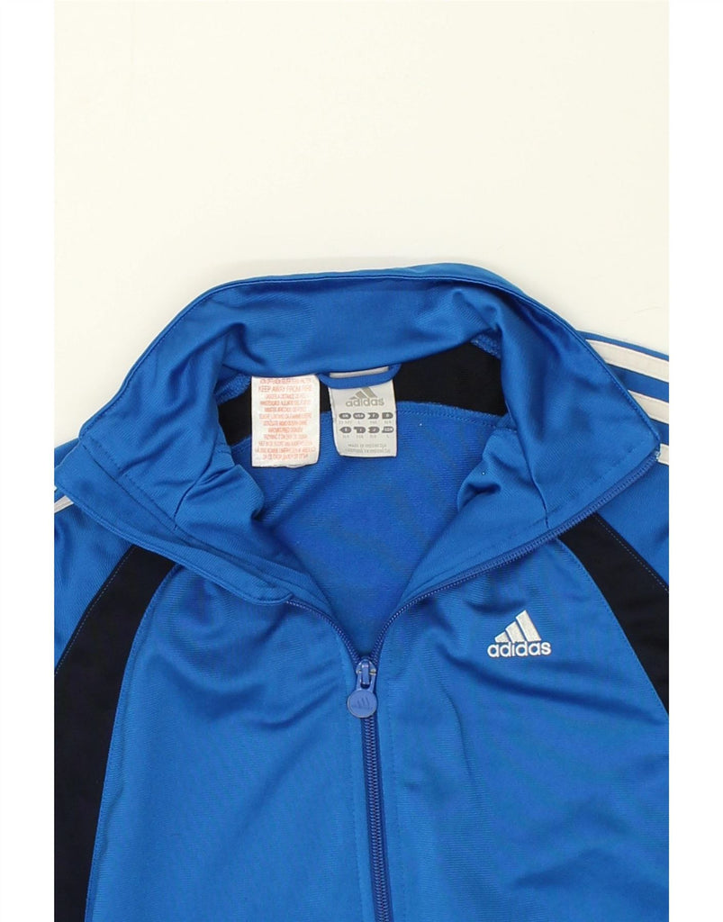 ADIDAS Boys Tracksuit Top Jacket 13-14 Years Blue Colourblock Polyester Vintage Adidas and Second-Hand Adidas from Messina Hembry 