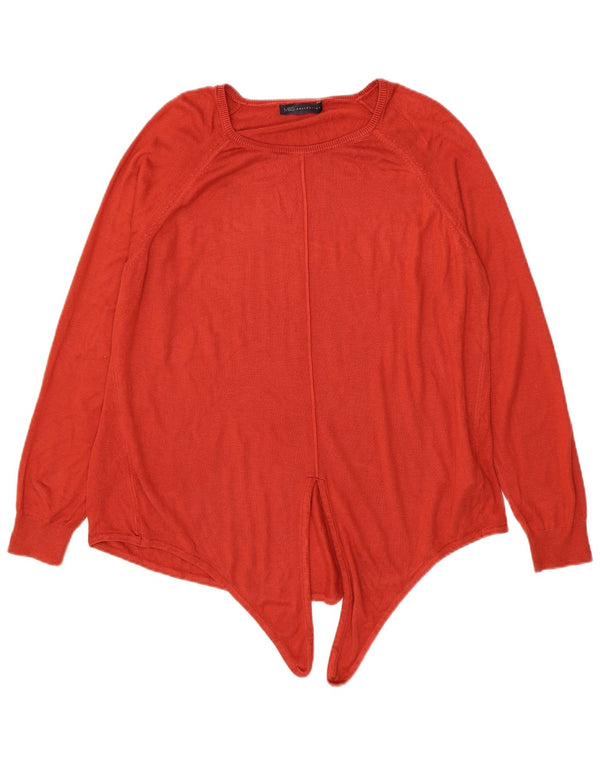 Marks & Spencer Womens Boat Neck Jumper Sweater UK 16 Large Red Viscose