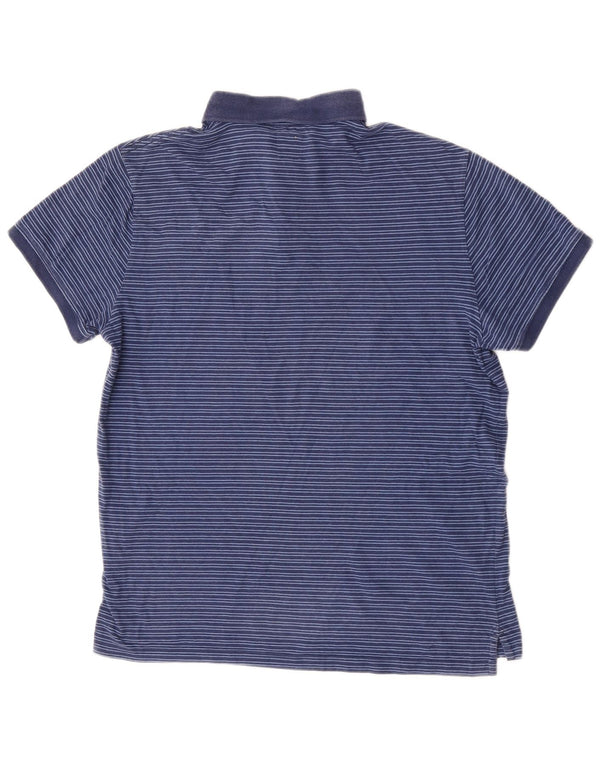 Jack Wills Mens Polo Shirt XL Blue Striped Cotton