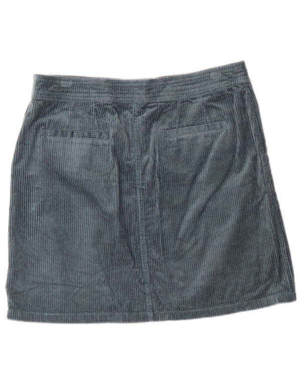 MONSOON Womens Corduroy Skirt UK 16 Large W34 Green Cotton