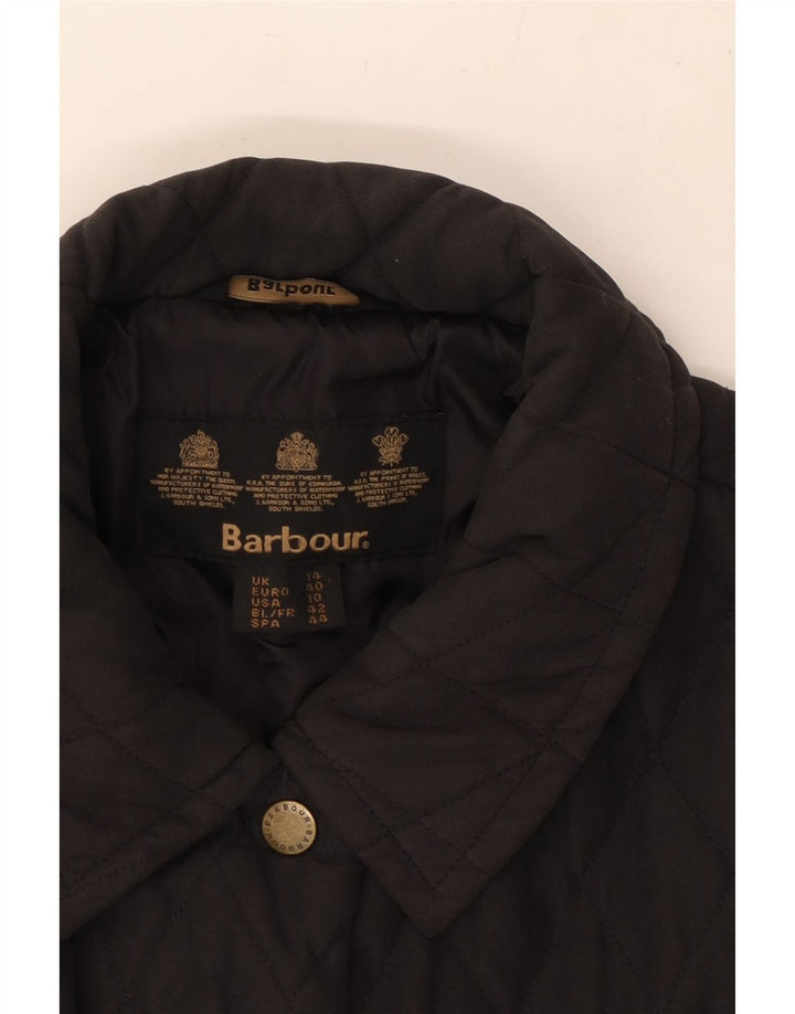 BARBOUR Womens Quilted Jacket UK 14 Large  Black