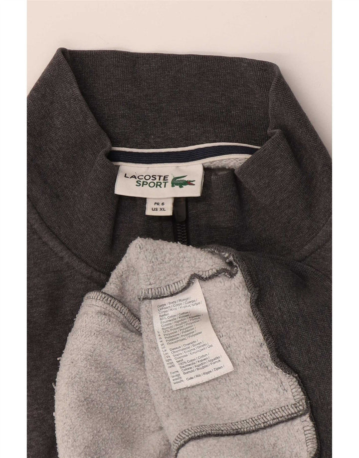 Lacoste Mens Tracksuit Top Jacket Size 6 XL Grey Cotton