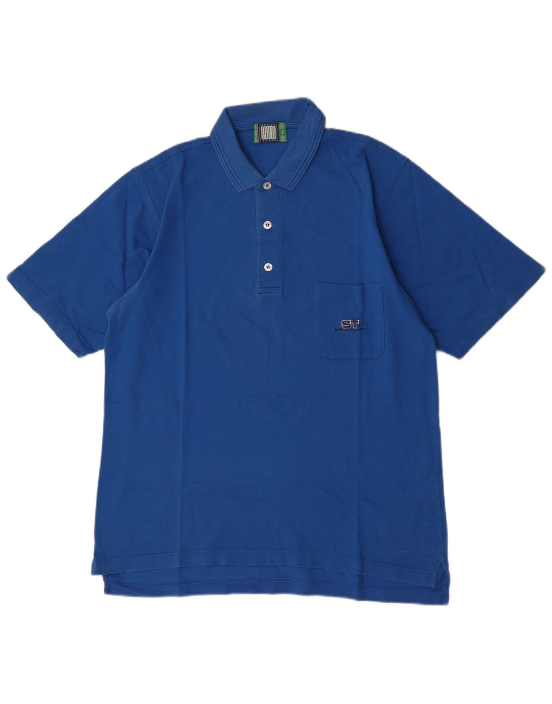 Sergio Tacchini Mens Polo Shirt IT 50 Large Blue Cotton