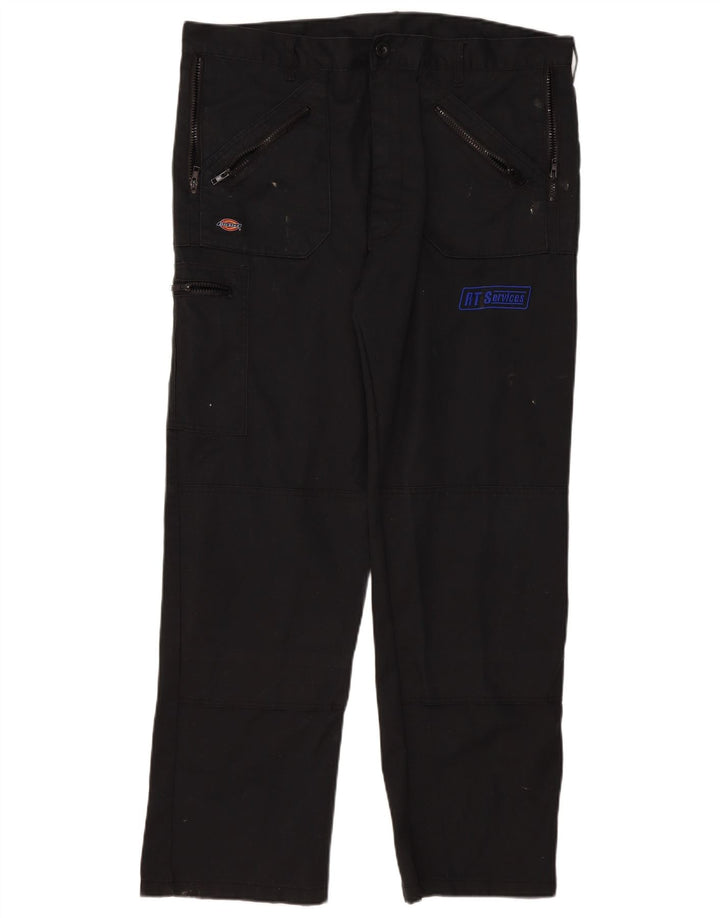 Dickies Mens Straight Cargo Trousers W38 L31 Black Polyester