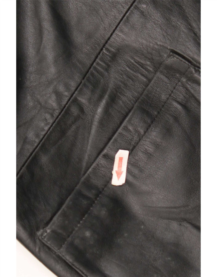 Vintage Mens Leather Jacket IT 52 XL Black