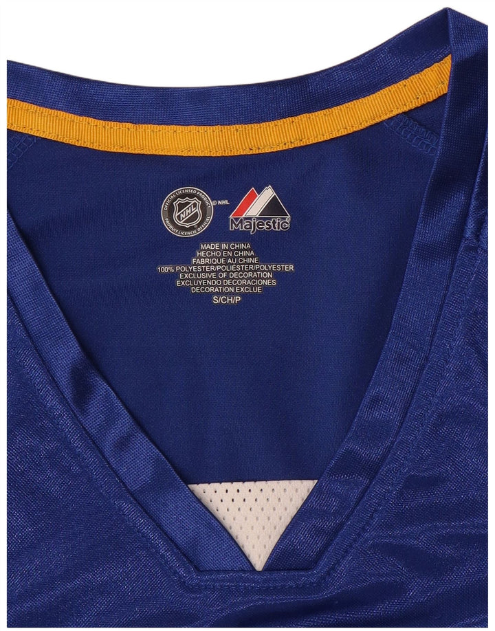 MAJESTIC Womens St. Louis Blues Graphic T-Shirt Top UK 10 Small Blue