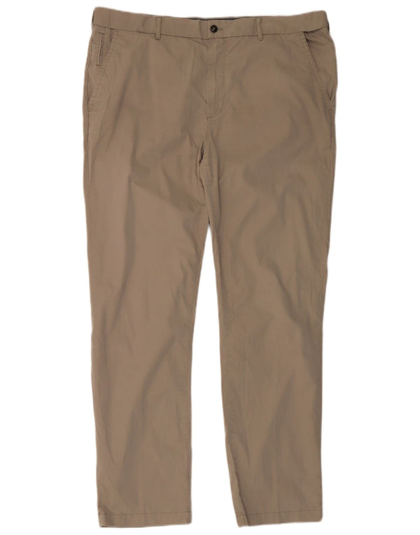 Marks & Spencer Mens Blue Harbour Straight Chino Trousers W42 L35 Beige