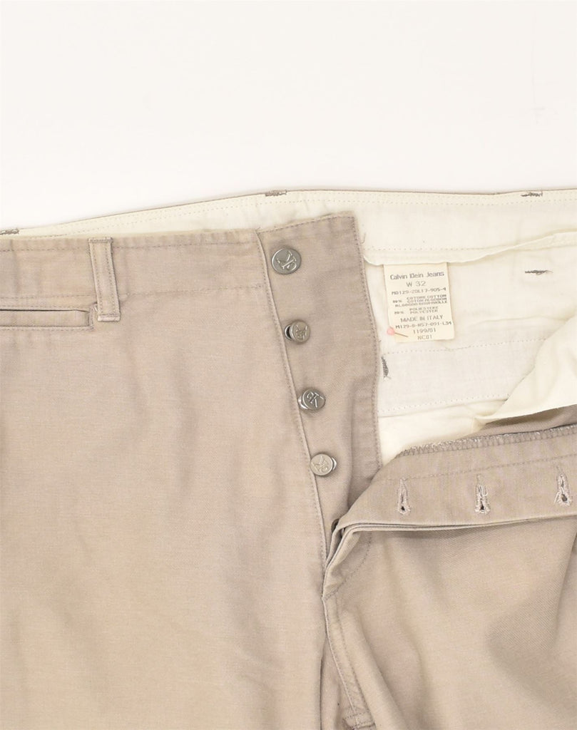 CALVIN KLEIN Mens Straight Chino Trousers W32 L31 Brown Cotton | Vintage Calvin Klein | Thrift | Second-Hand Calvin Klein | Used Clothing | Messina Hembry 