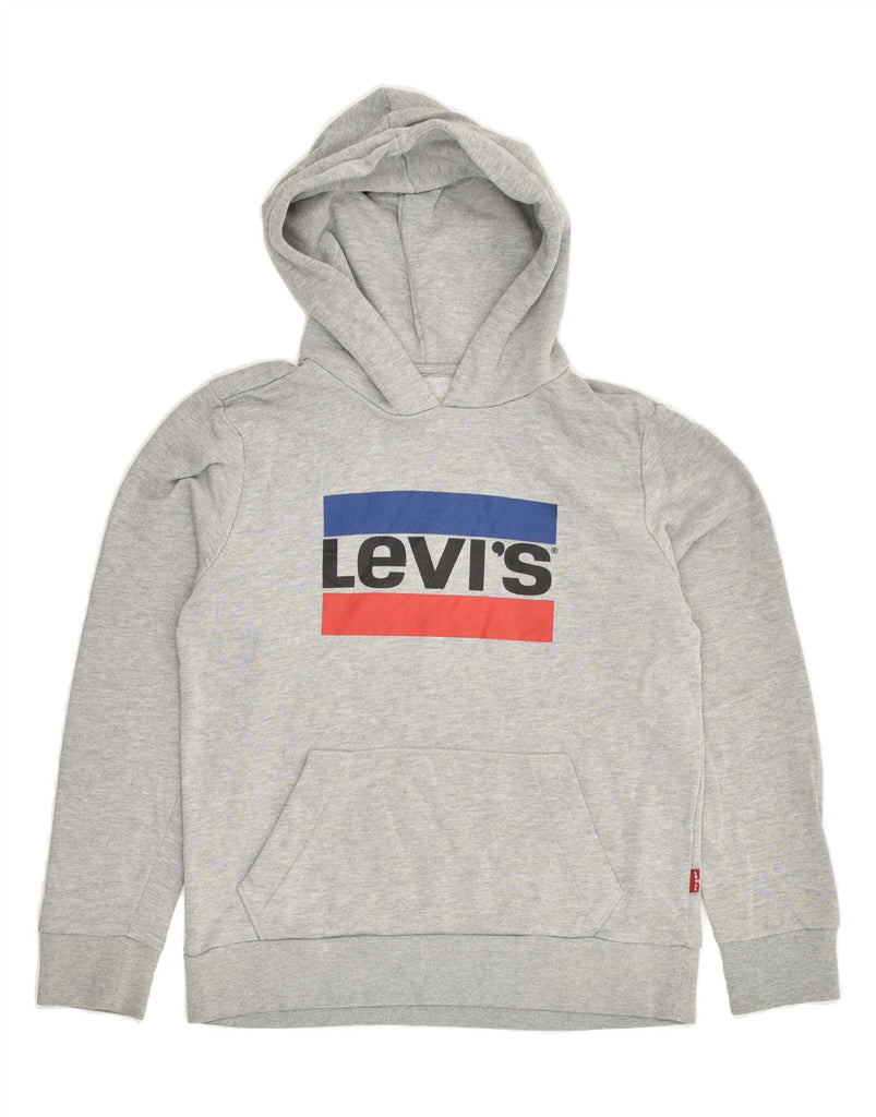 LEVI'S Girls Graphic Hoodie Jumper 11-12 Years Grey Cotton | Vintage Levi's | Thrift | Second-Hand Levi's | Used Clothing | Messina Hembry 