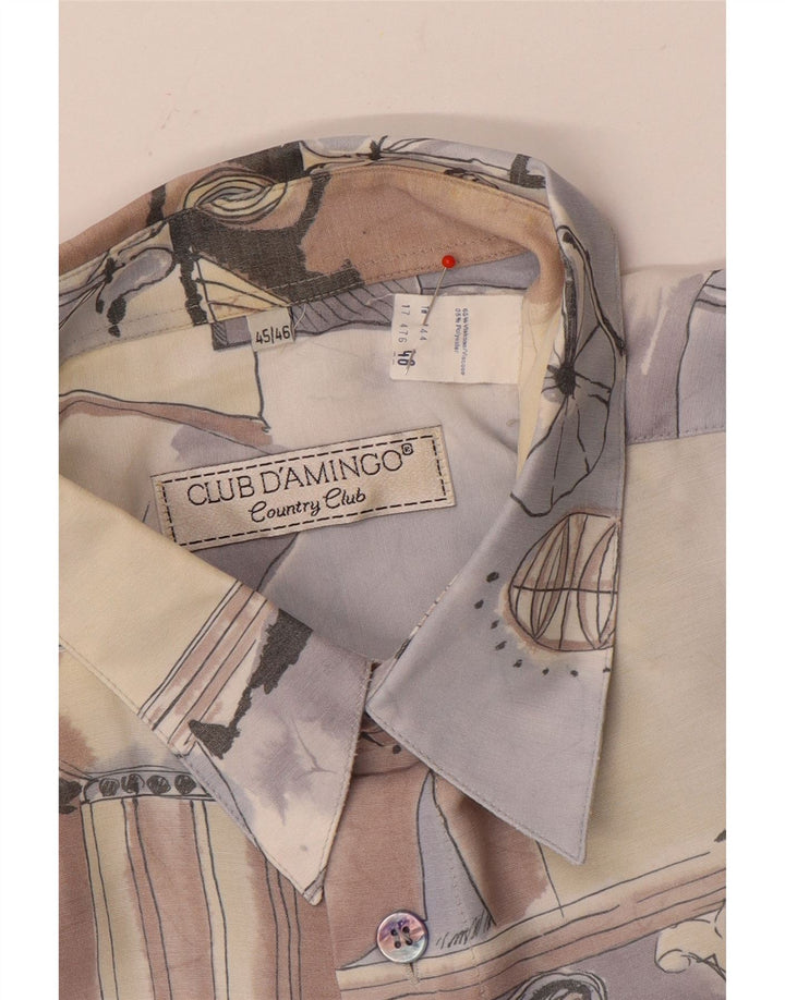 Club D'Amingo Mens Abstract Pattern Shirt Size 45/46 XL Multicoloured