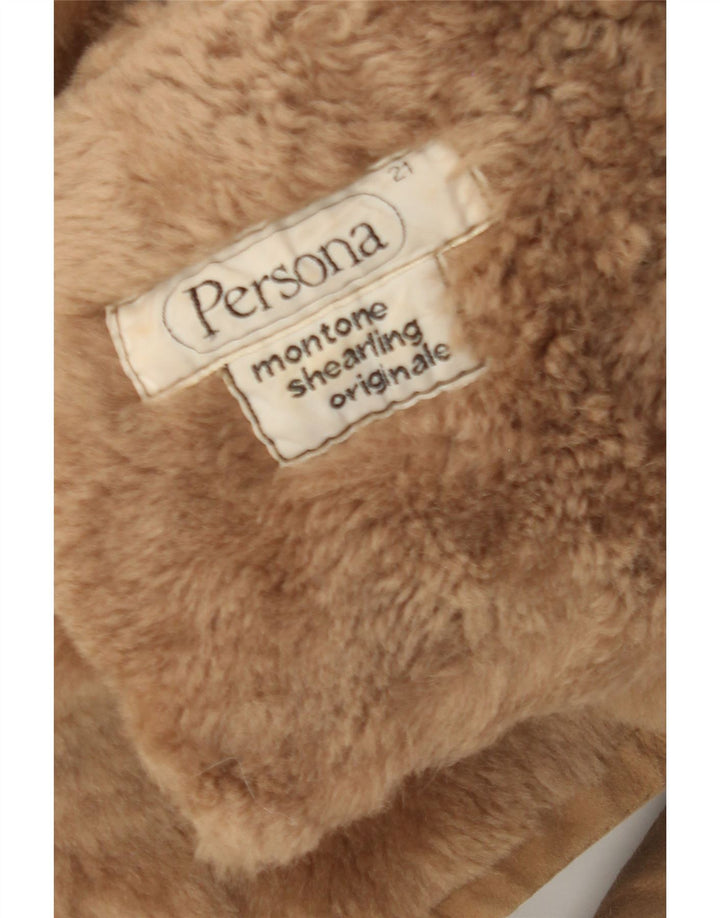 Persona Womens Shearling Coat Size 21 Medium Beige Shearling