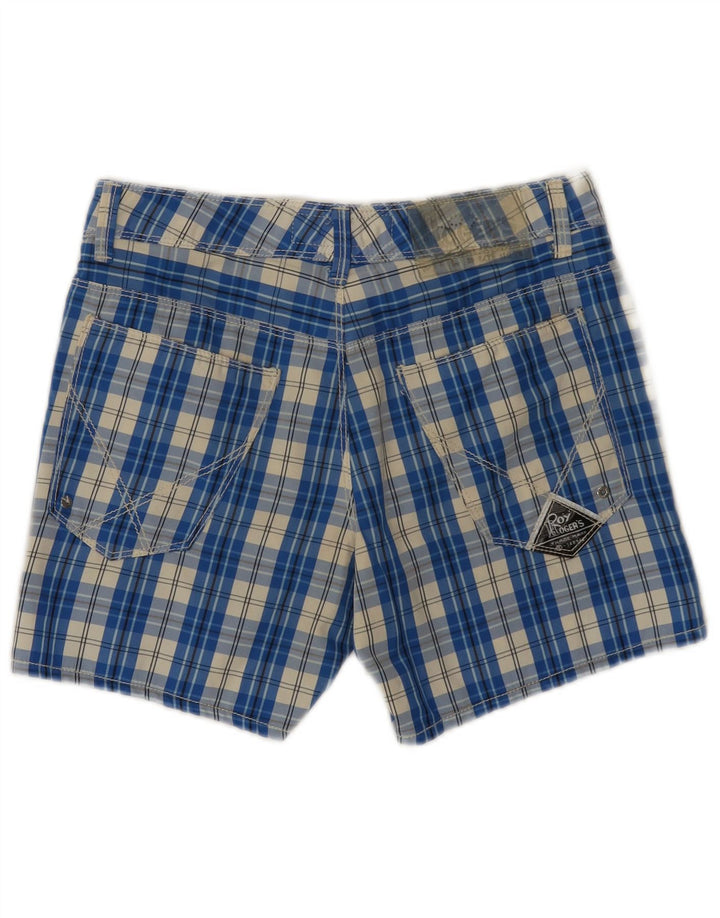 Roy Rogers Womens Casual Shorts IT 44 Medium W30  Blue Check Polyamide
