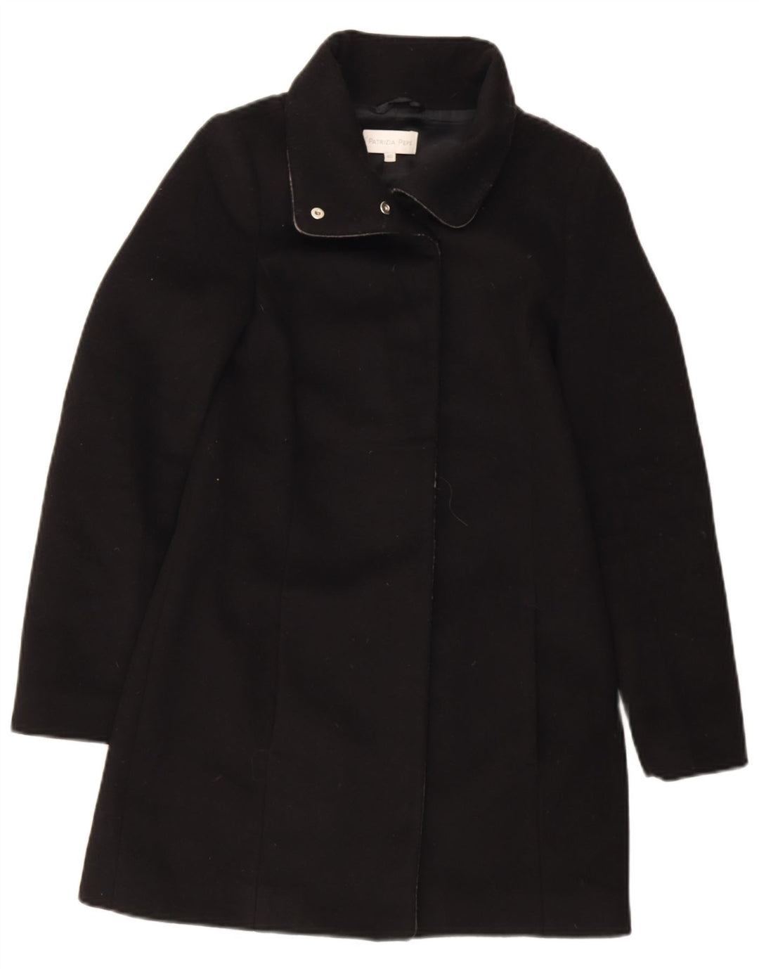 Patrizia Pepe Womens Overcoat IT 40 Small Black Wool