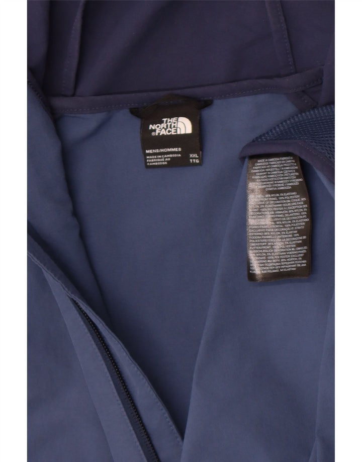The North Face Mens Hooded Pullover Rain Jacket UK 44 2XL Blue Colourblock
