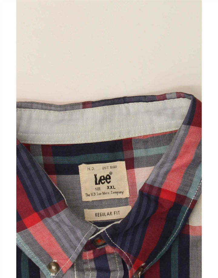 Lee Mens Short Sleeve Regular Fit Shirt 2XL Multicoloured Check