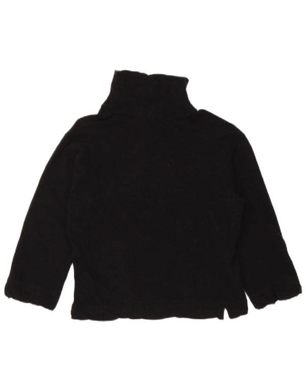 PINKO Womens Crop 3/4 Sleeve Turtle Neck Jumper Sweater UK 14 Medium Black