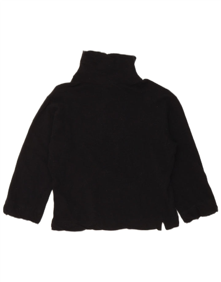 PINKO Womens Crop 3/4 Sleeve Turtle Neck Jumper Sweater UK 14 Medium Black