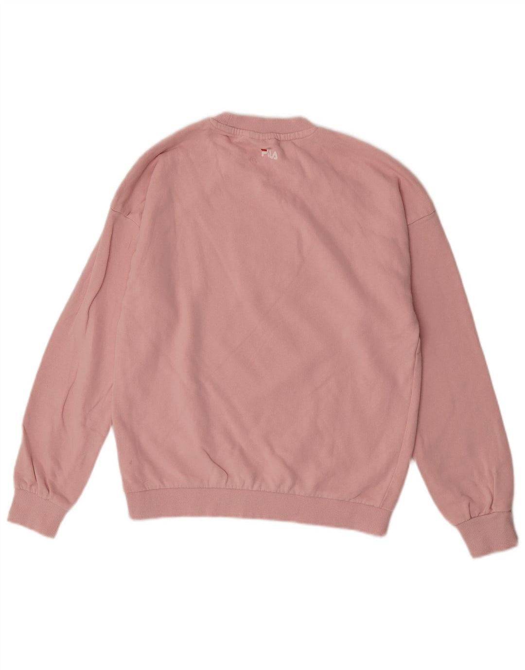 Fila Womens Graphic Sweatshirt Jumper UK 14 Medium Pink Cotton