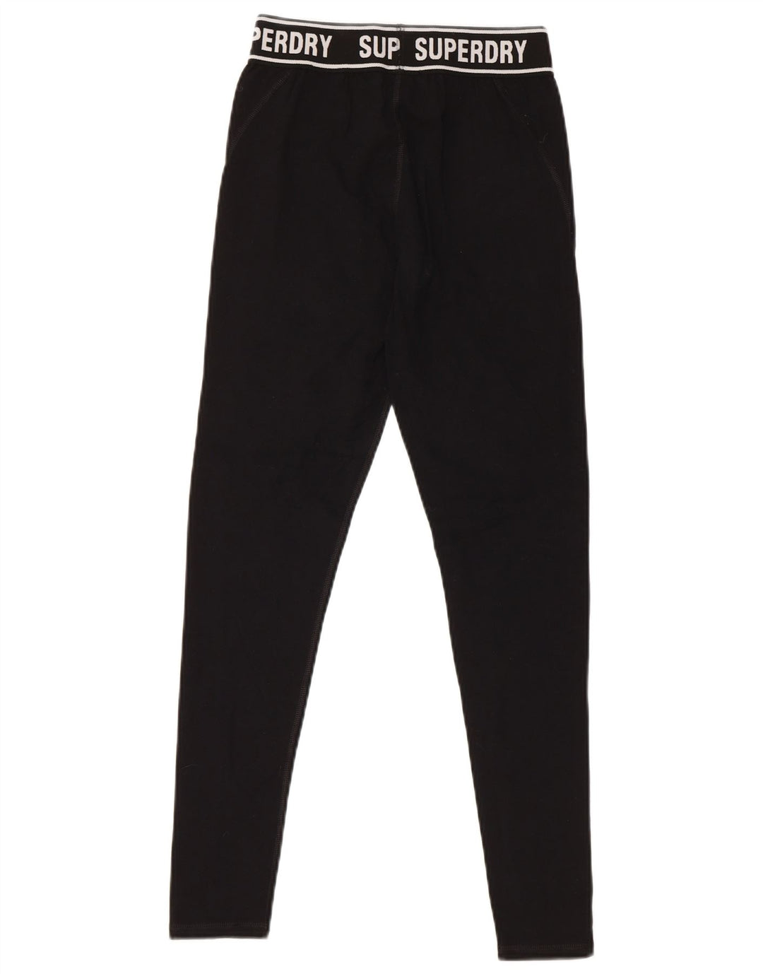 SUPERDRY Womens Graphic Leggings UK 8 Small Black Cotton