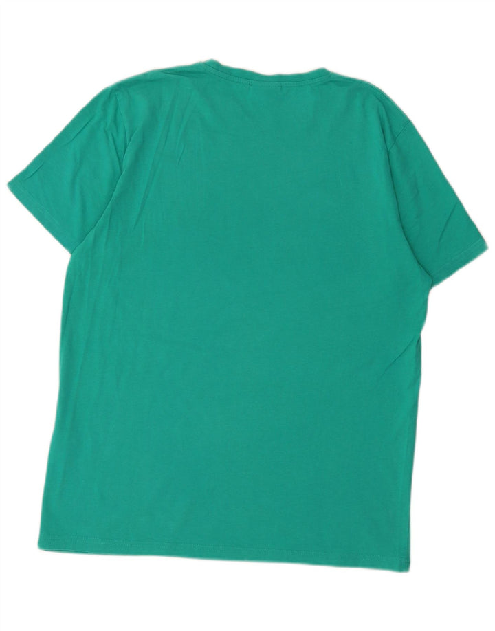 ELLESSE Mens Heritage Graphic T-Shirt Top Medium Turquoise Cotton