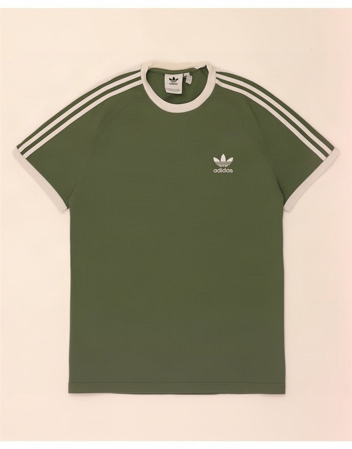 Adidas Mens T-Shirt Top Large Green Cotton