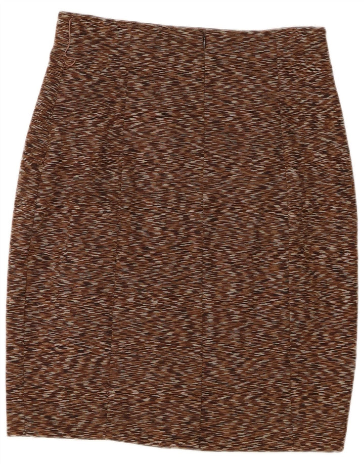 CALVIN KLEIN Womens Pencil Skirt Large W32 Brown Flecked Polyester