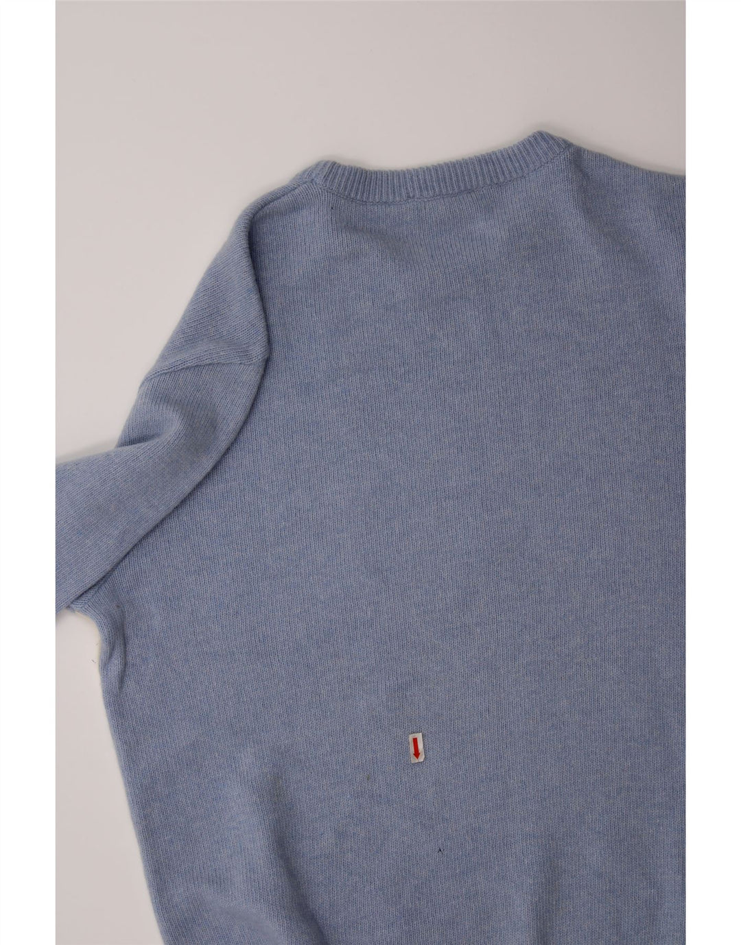 VINTAGE Mens Crew Neck Jumper Sweater IT 48 Small Blue Argyle/Diamond Wool Vintage Vintage and Second-Hand Vintage from Messina Hembry 