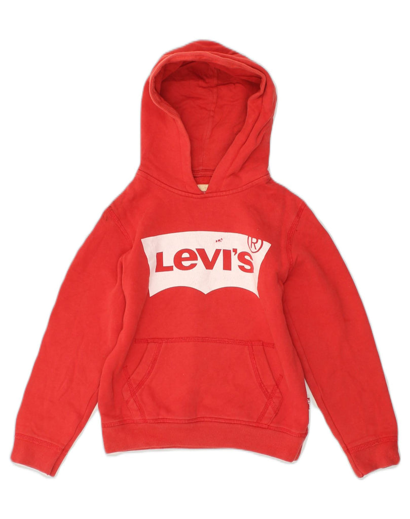 LEVI'S Girls Graphic Hoodie Jumper 7-8 Years Red | Vintage Levi's | Thrift | Second-Hand Levi's | Used Clothing | Messina Hembry 