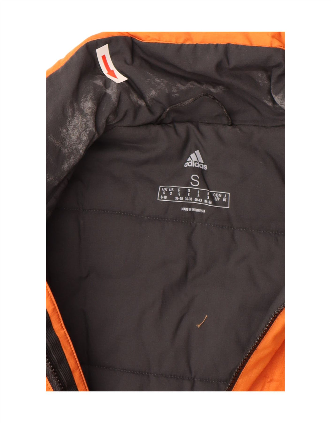 Adidas Womens Padded Jacket UK 8/10 Small Orange
