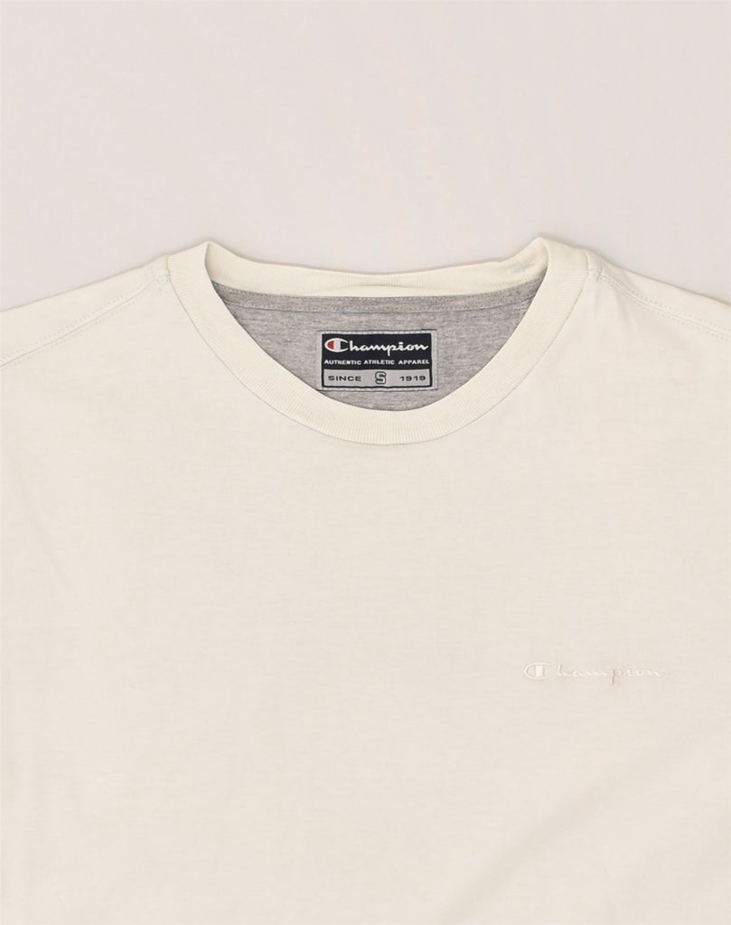 CHAMPION Mens T-Shirt Top Small Off White | Vintage Champion | Thrift | Second-Hand Champion | Used Clothing | Messina Hembry 