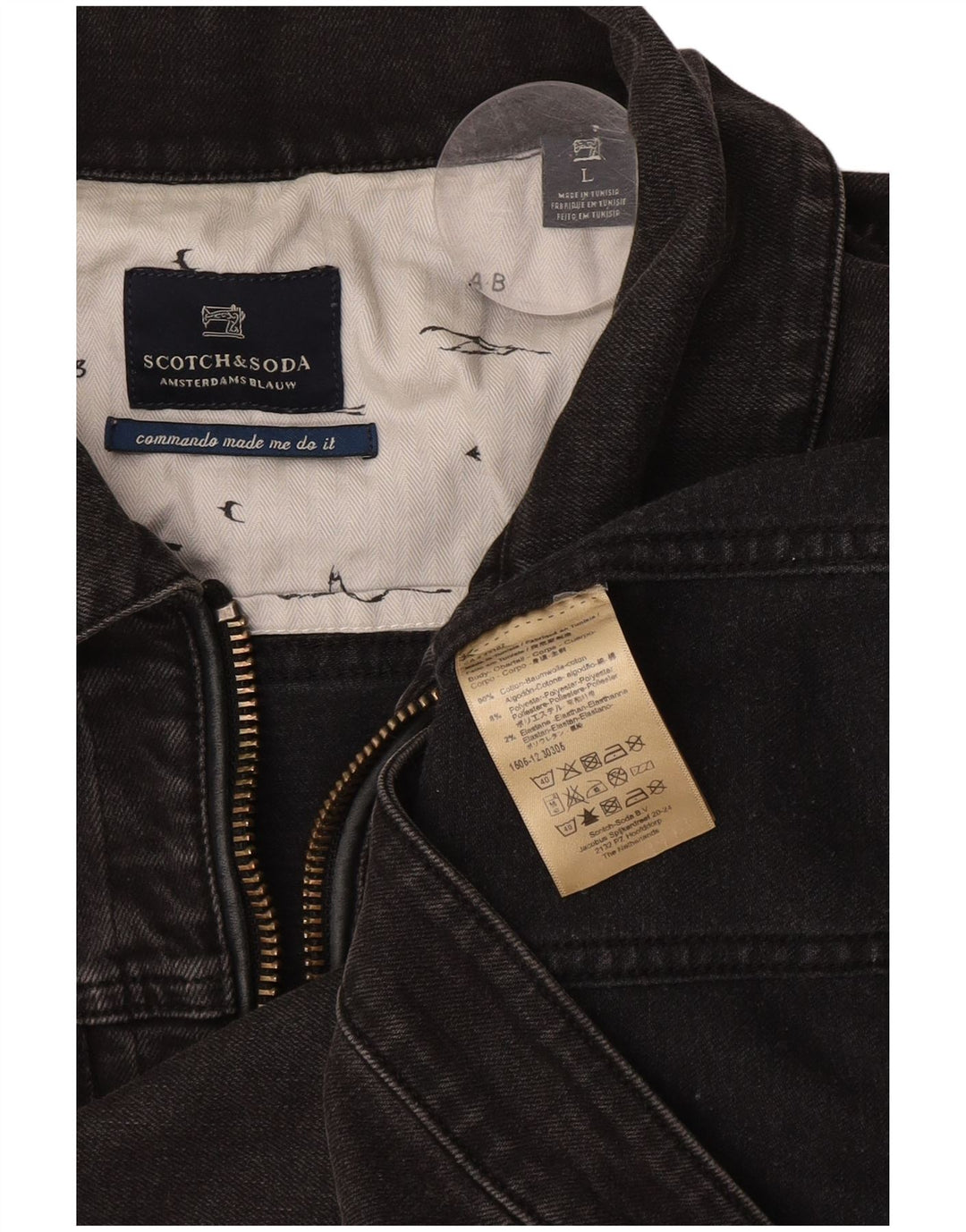 Scotch & Soda Womens Denim Jacket UK 16 Large Grey Cotton