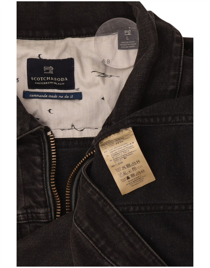 Scotch & Soda Womens Denim Jacket UK 16 Large Grey Cotton