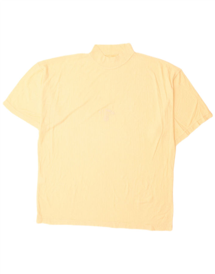 BLUE FLAME Mens T-Shirt Top XL Yellow Viscose
