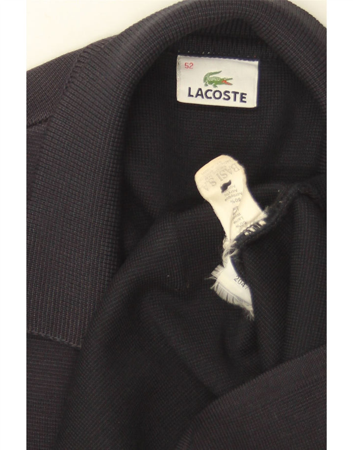 Lacoste Mens Cardigan Sweater IT 52 Large Navy Blue Wool