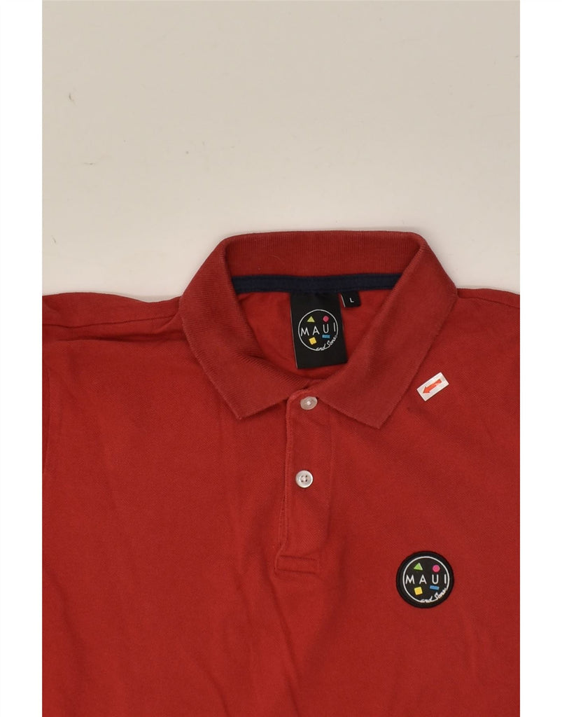 MAUI AND SONS Mens Polo Shirt Large Red Cotton | Vintage Maui and Sons | Thrift | Second-Hand Maui and Sons | Used Clothing | Messina Hembry 