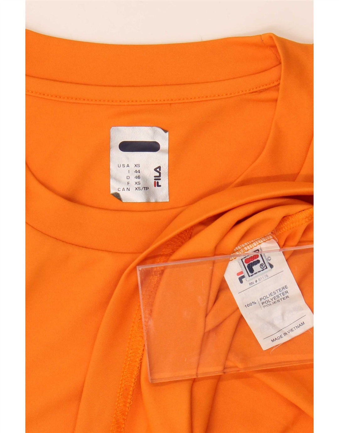 Fila Mens T-Shirt Top IT 44 XS Orange Polyester