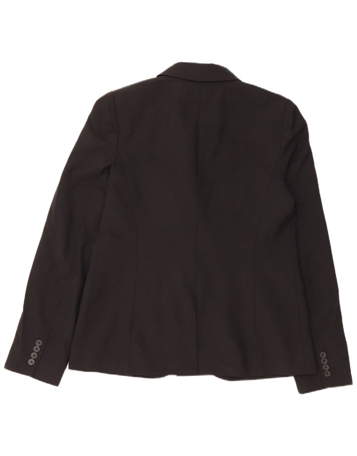 J. CREW Womens 2 Button Blazer Jacket US 14 XL Black Wool