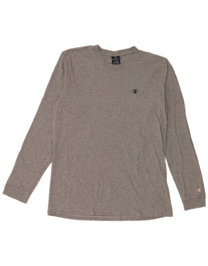 Champion Mens Top Long Sleeve XL Grey Cotton