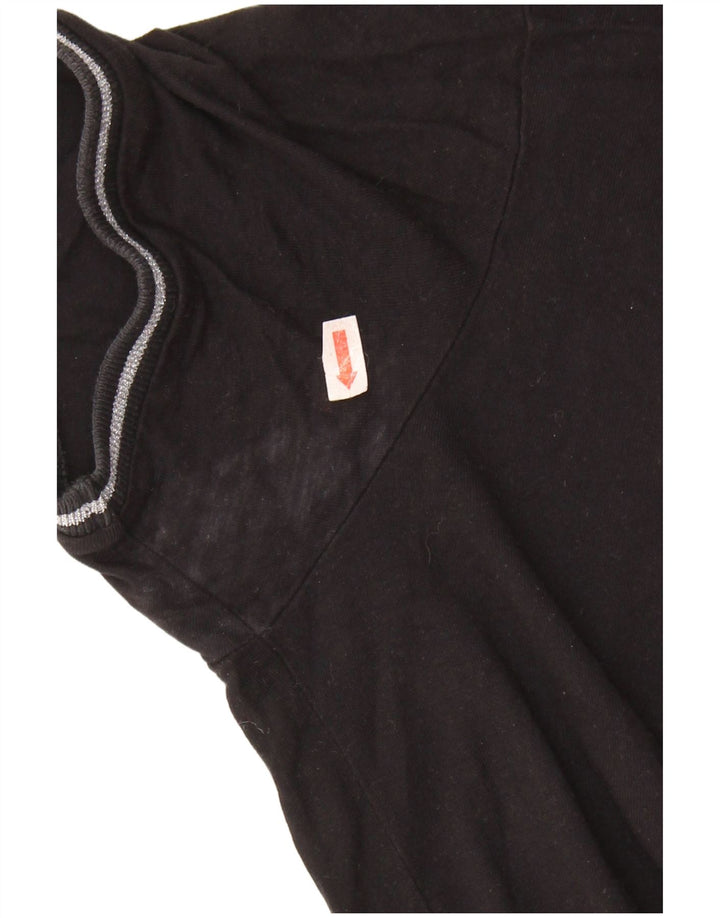 GUESS Womens Oversized Graphic T-Shirt Top UK 6 XS Black